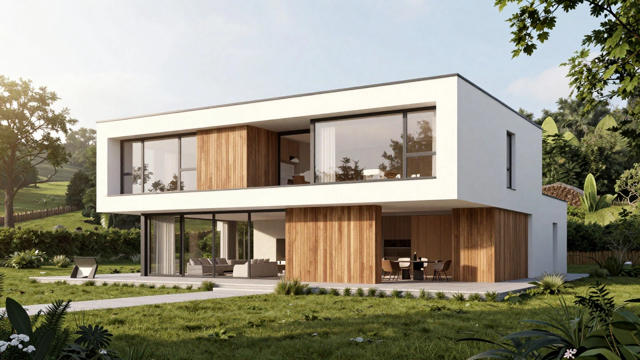 Sleek custom-built modern home showcasing high-quality materials and sustainable design.