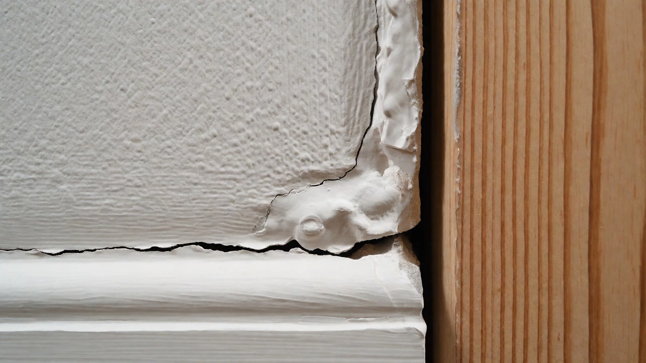 Flexible paint stretching over wall movement